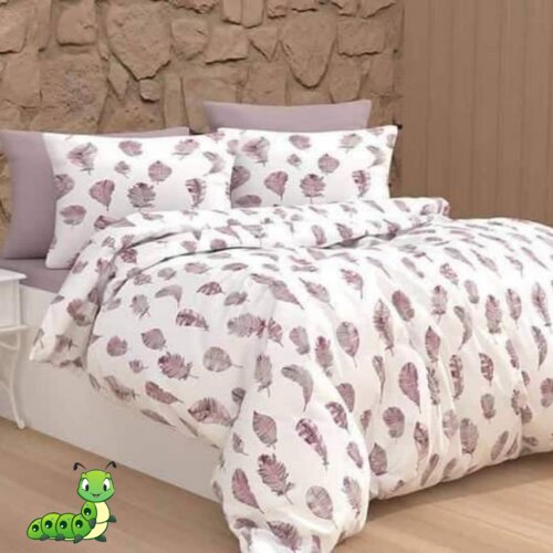 posteljina za bračni krevet - feather pink Slike