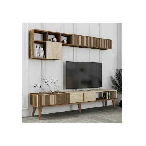 Hanah home tv polica milan walnut travertine Slike