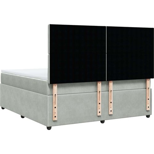 VidaXL Krevet s oprugama i madracem svjetlosivi 180x200 cm bar&amp;scaron;unasti Slike