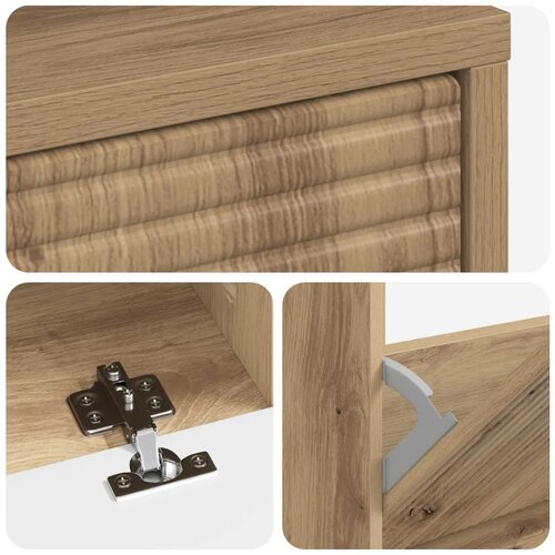 Ormar za cipele HAARLEM 78 x 24 x 103 cm Konstruirano drvo - Hrast artisan Slike