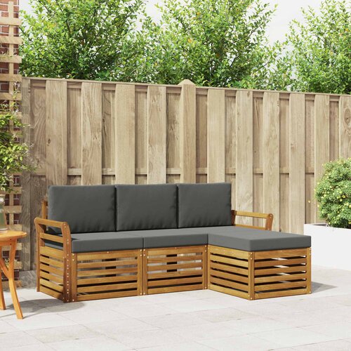  Set vanjskih sofa 4 kom. Prirodna i antracit Bijela 193,5 x 122,5 x 73 cm Cene