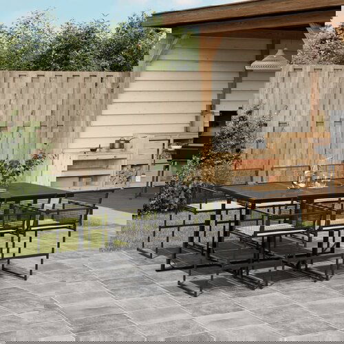 The Living Store Vrtna jedilna garnitura 7-delna z blazinami črna poli ratan - Vrtna Jedilna Garnitura, (21671930) Cene