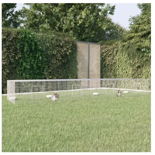  4-delna ograda za zajce 433x109x54 cm pocinkano železo