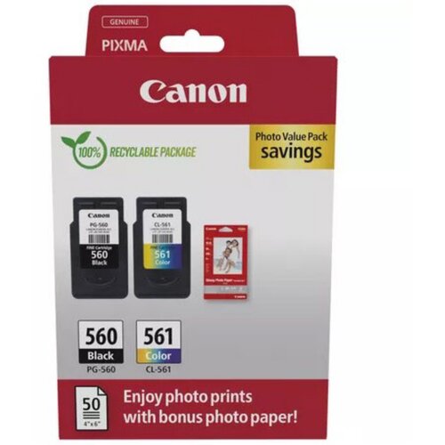 Canon kartuša, 2 paketa PG-560/CL-561 , 3713C008, črna + barvna Cene