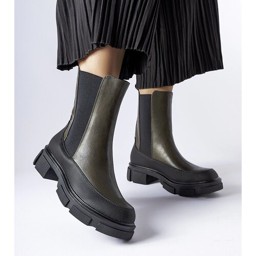 Gemre Green-black slip-on ankle boots Faisal Cene
