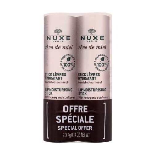 Nuxe R&amp;ecirc;ve de Miel Lip Moisturising Stick vlažilen balzam za ustnice 2x4 g Slike