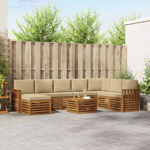  Set vanjskih sofa 9 kom. Prirodna i bež Cijene