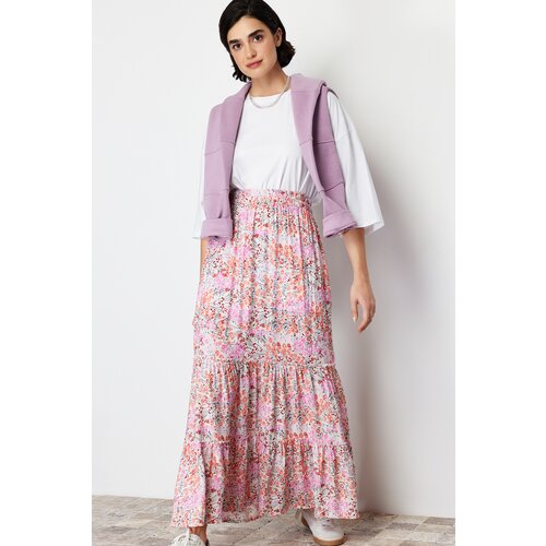 Trendyol Multi Color Floral Pattern Woven Skirt Slike