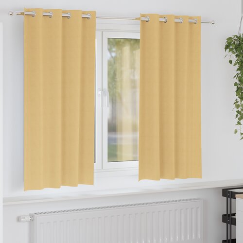 vidaXL Zavese z zavesami 2 pcs Bež 175 x 140 cm Poliester Cene