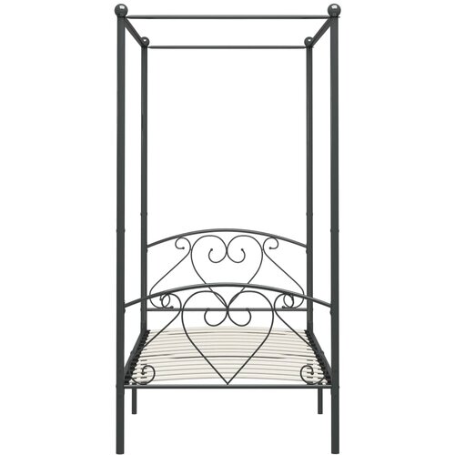  Okvir za krevet s nadstre&amp;scaron;nicom sivi metalni 100 x 200 cm Slike