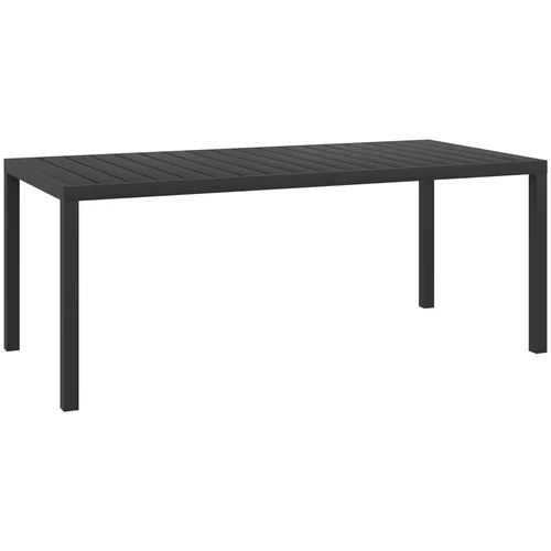  miza črna 185x90x74 cm aluminij in WPC