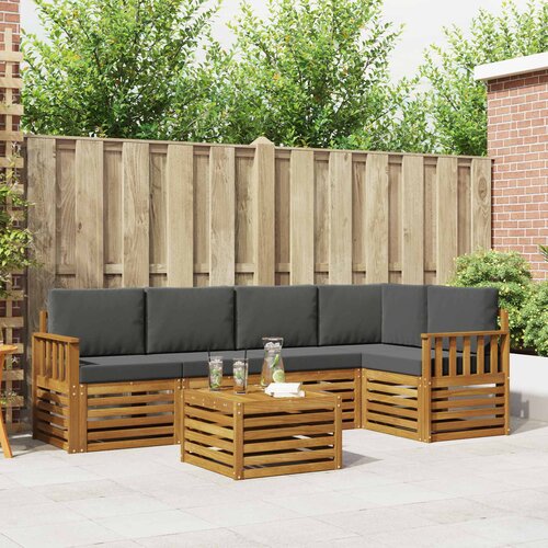  Set vanjskih sofa 6 kom. Prirodna i antracit Poliester Cene