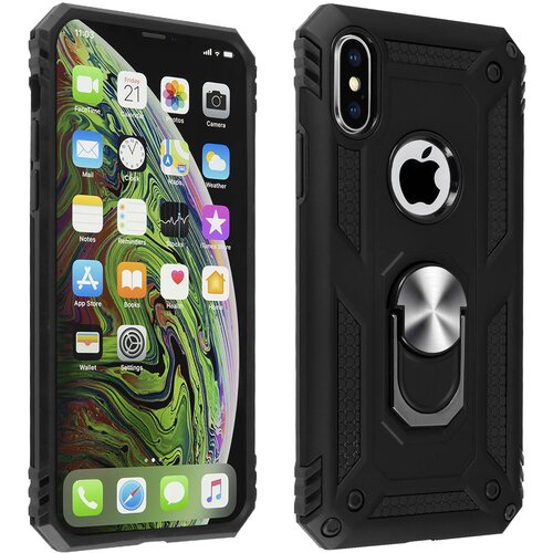 AVIZAR Etui odporen proti udarcem s kovinskim držalom za obrocke - crn str. Apple iPhone XS Max, (20599338) Cene