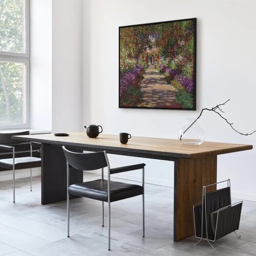  Slika - Claude Monet &amp;ndash; A Pathway in Monet\&amp;#039;s Garden 60x60 U crnom drvenom okviru Slike