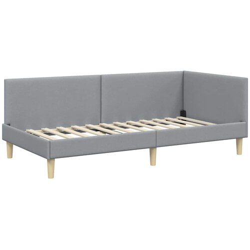  Kutni krevetni okvir s madracem 2 kom. Svijetlo siva Svjetlosiva 100 x 200 cm Slike