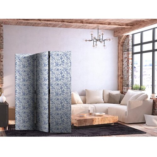  Paravan - Illustration in Vintage Style - Blue Flowers on a White Background 135x172 Cijene
