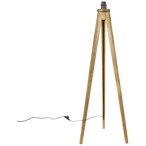 QAZQA Stojalo za podeželsko talno svetilko iz lesa - Tripod Classic Cene