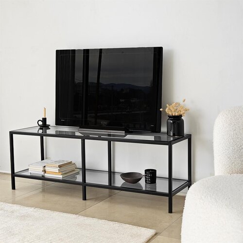 Hanah home TV komoda Osnovna tamno siva-crna Cene
