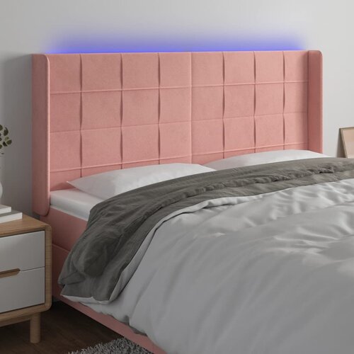  LED uzglavlje ružičasto 203x16x118/128 cm bar&scaron;unasto Cijene