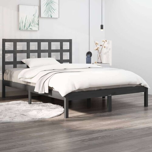  Za krevet od masivne borovine sivi 200 x 200 cm Slike