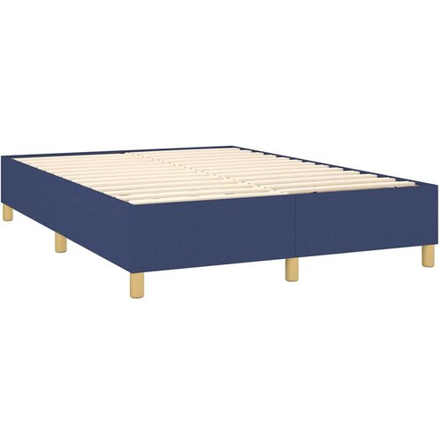  Krevet s oprugama i madracem plavi 140x200 cm od tkanine Slike