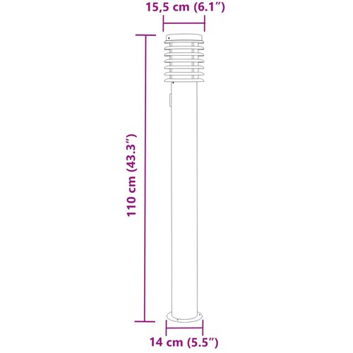  Vanjska podna svjetiljka sa utičnicom crne 110 cm čelična Slike
