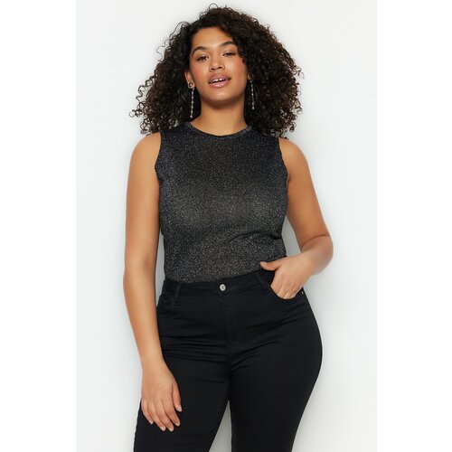 Trendyol Curve Plus Size Blouse - Black - Fitted Slike