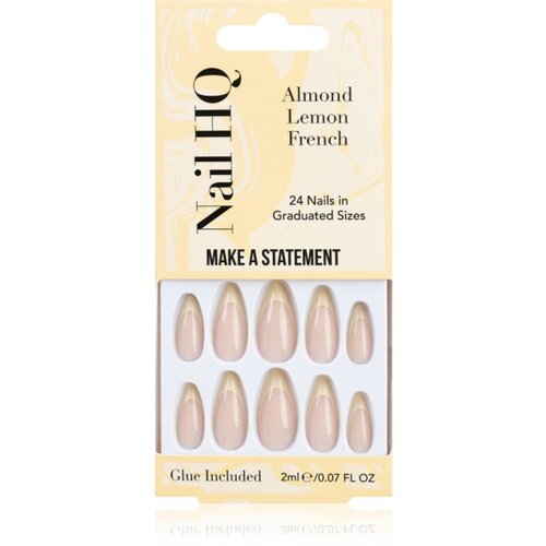Nail HQ Almond Lemon French umetni nohti z lepilom 24 kos Cene