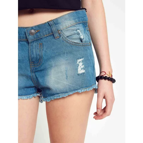 Yups Shorts with abrasions blue