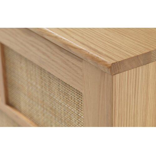 Unique Furniture Nizka komoda v hrastovem dekorju z drsnimi vrati v naravni barvi 180x80 cm Barrali &amp;ndash; Slike