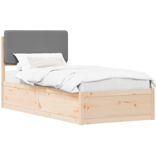  Krevetni okvir s tapiciranim uzglavljem Svijetlo siva Svjetlosiva 195.5 x 95.5 x 93 cm Slike