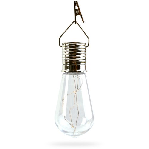 Garden of Eden Viseča solarna svetilka v obliki žarnice 4 toplo bele LED diode 4,7 x 11cm Slike