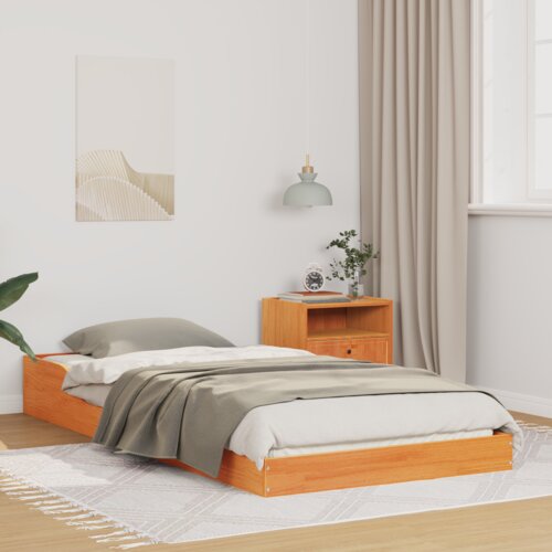 VidaXL Krevetna konstrukcija Vo&amp;scaron;tano smeđa 100 x 220 cm Slike