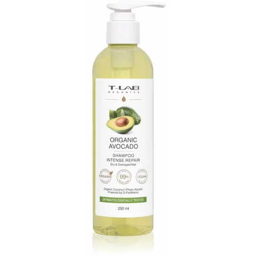 T-LAB Organics Organic Avocado Intense Repair Shampoo obnavljajući šampon za oštećenu i lomljivu kosu ml