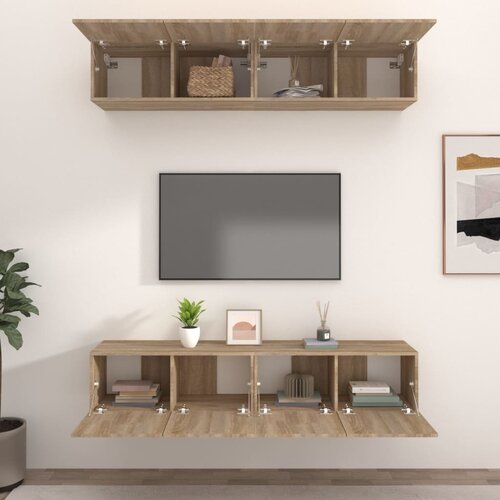  ormarići 4 kom boja hrasta 80x30x30 cm od konstruiranog drva Slike