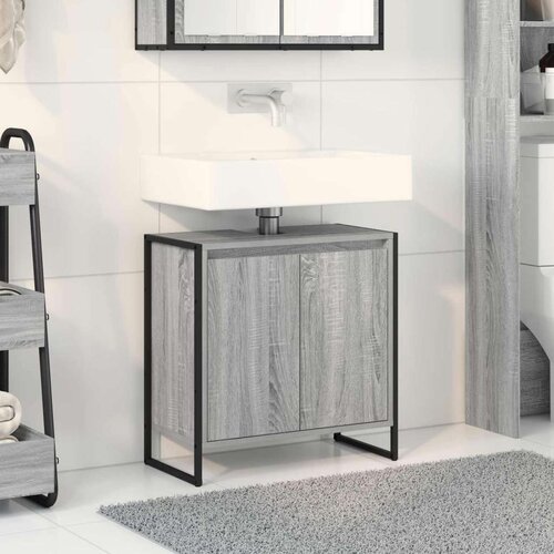  Kupaonski ormar Siva Sonoma 60 x 30 x 60 cm Konstruirano drvo Cijene