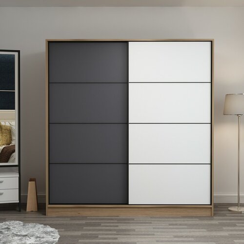 Hanah home Ormar Kale-7170, 220x210x60 cm, Antracit-bijela Cene