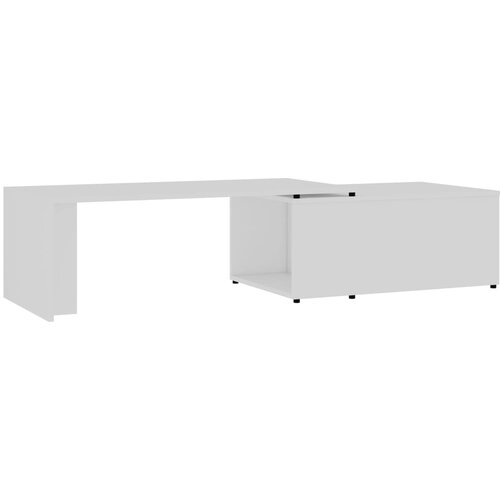 Maison Chic Klubska mizica - kavna mizica - Nizka mizica bela 150x50x35 cm iverna plo&amp;scaron;ča, (21753473) Slike