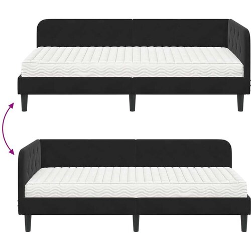  Kutni okvir kreveta s madracem Crna 100 x 200 cm Bar&amp;scaron;un Slike