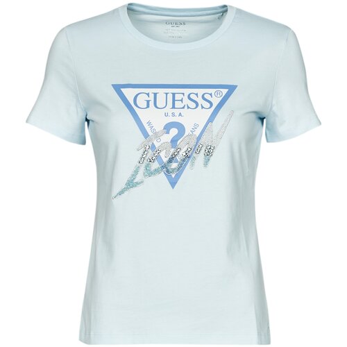 Guess Majice s kratkimi rokavi SS CN ICON TEE Modra Cene