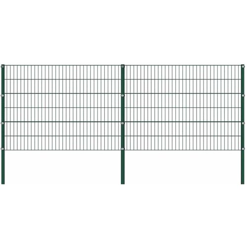  Ogradni panel sa stupovima od željeza 349x120 cm zeleni Cijene
