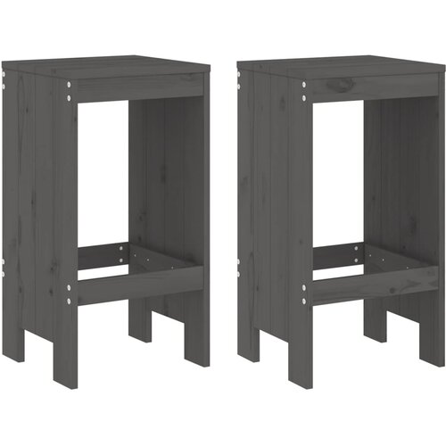 Maison Chic Vrtni stolček - Vrtni stoli 2 kosa siv 40x36x75 cm trdna borovina JS802, (21878985) Cene
