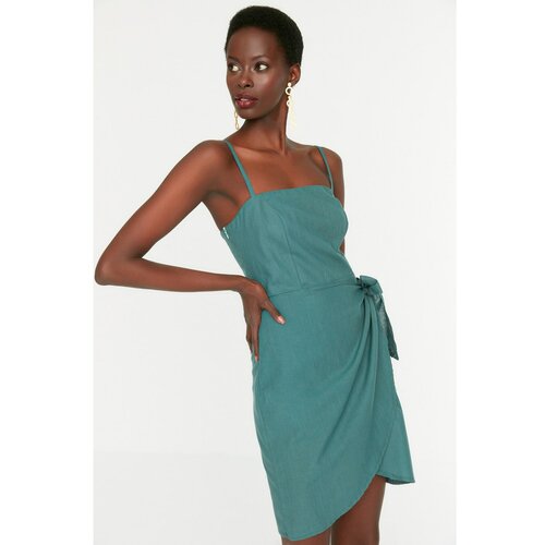 Trendyol Green Pleated Dress Slike