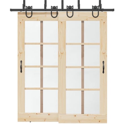Furnova Komplet opreme za drsna vrata 200 cm jeklo črne barve, (21944850) Slike