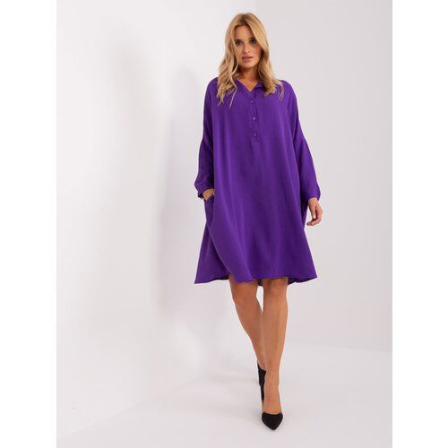 Fashion Hunters Dark purple shirt dress with pockets Slike