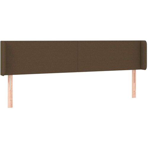 vidaXL LED posteljno vzglavje temno rjavo 203x16x78/88 cm blago Cene
