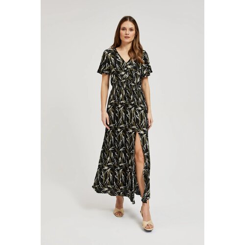 Moodo Women's midi dress with pattern - black Slike