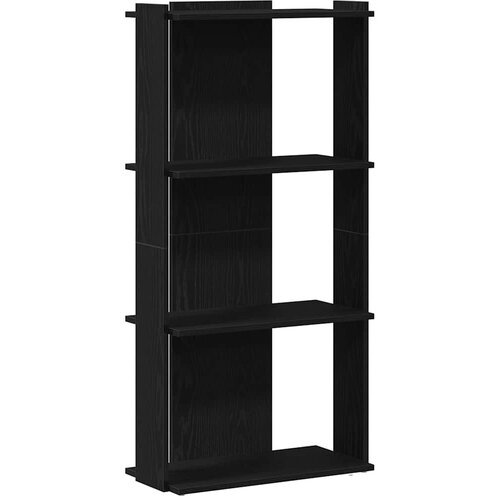 Maison Chic Knjižna omara - Knjižni regal 3-nadstropna črna 60x30x120 cm inženirski les, (21726225) Cene