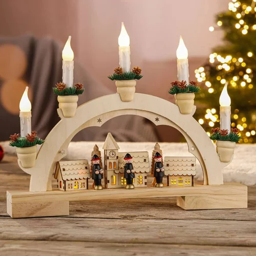 HI Okrasni božični obok z lučkami v obliki sveč