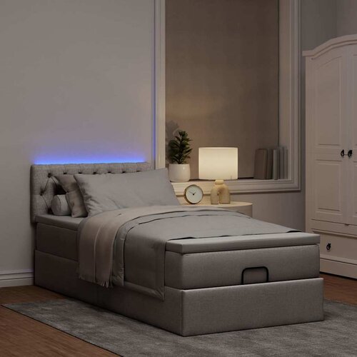 VidaXL Otomanska postelja z vzmetnico taupe 100x200 cm blago Slike